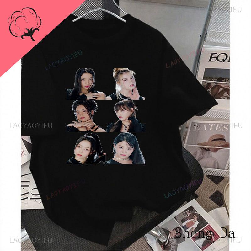 Kpop Vcha Camisetas Cotton Oneck Hot Sale Korean Popular Clothes KG Kendall Keylee Camila Aesthetic Graphic Printed T Shirts