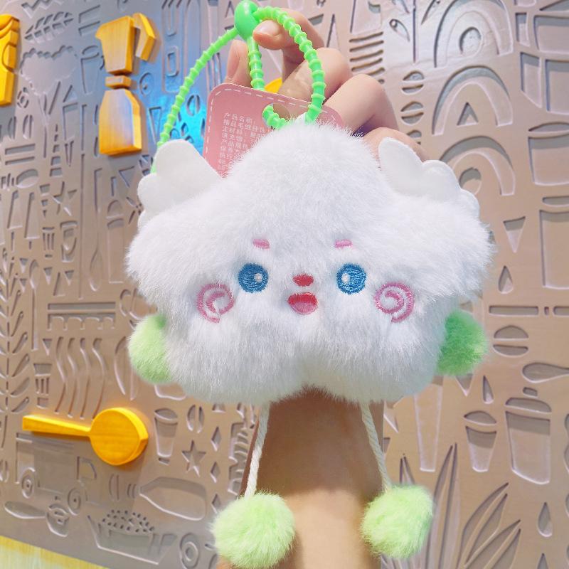 Мультяшные милые подвески в виде звезд, плюшевые игрушки-фигурки, очаровательные школьные ранцы в виде облаков, подвесные украшения, брелоки для ключей, куклы белый