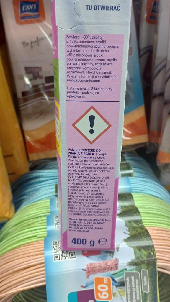 Vanish wybielacz w proszku do zasłon 400 g