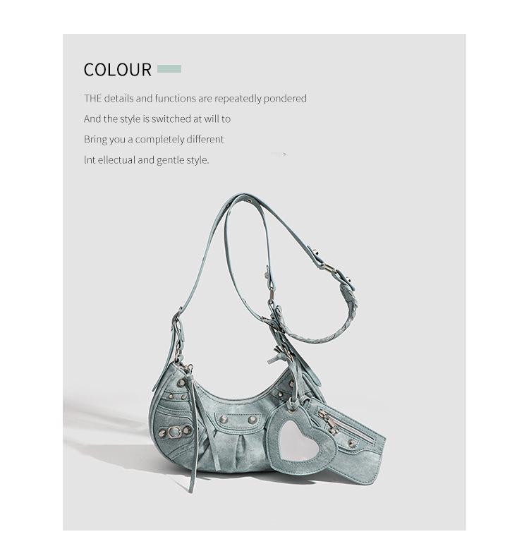 2024 Geantă la modă cu nituri la subrat: Stiluri versatile de mână, de umăr și Messenger