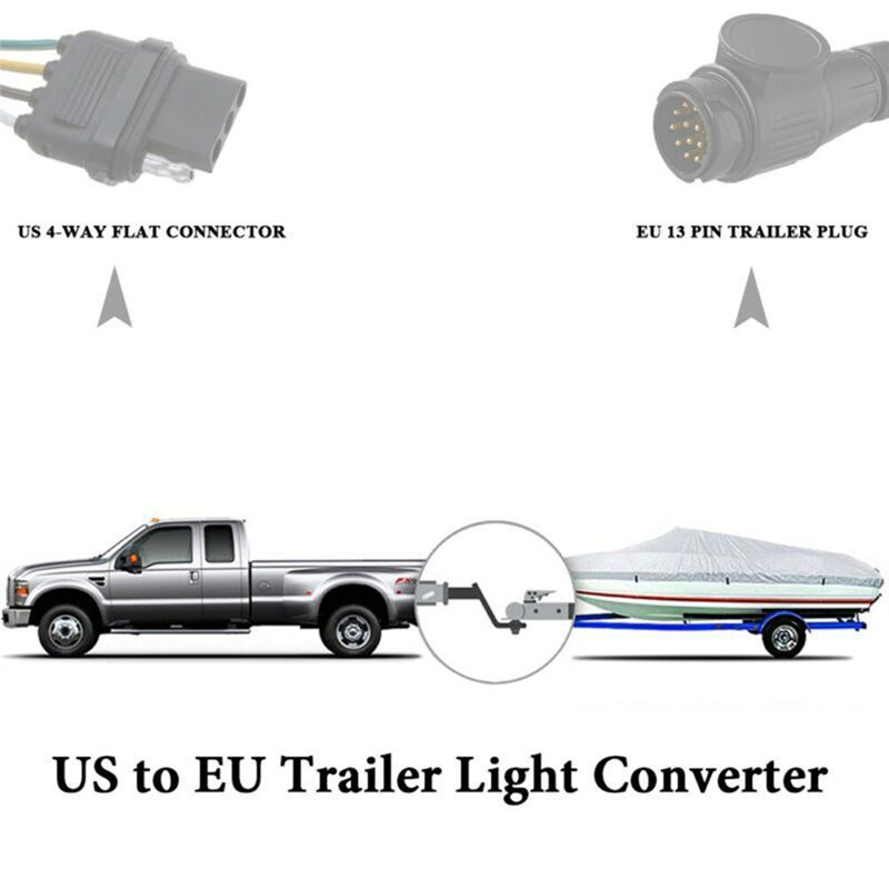 DT08 Trailer Connector  4-Pin Flat Plug to an7-Pin Connector 4 to 7 Trailer Light Converter Circuit Adapter