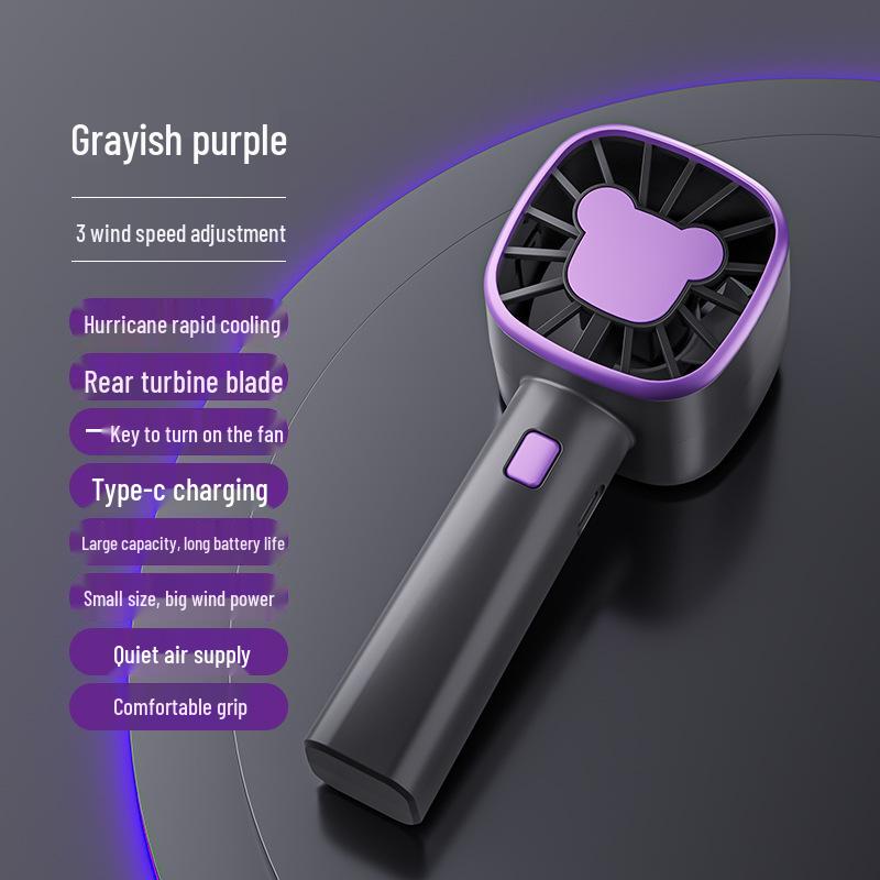 Portable USB Rechargeable Neck-Hanging Foldable Mini Handheld Fan with High-Speed Turbine