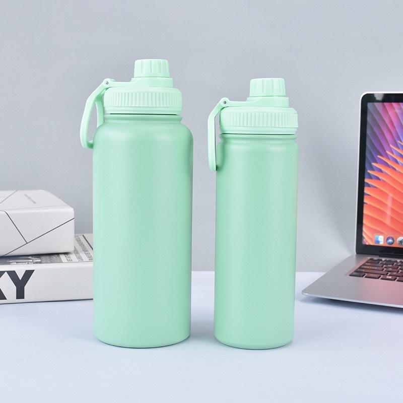 18/22/25/32oz 304 Stainless Steel Insulated Water Bottle, Matte Sports Flask with Flip Spout Lid for Outdoor & Gym