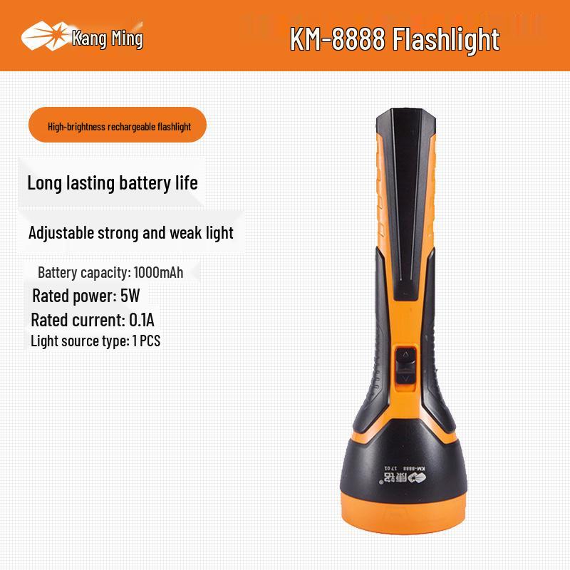 Kangming Portable LED Flashlight: Small, Plastic, Random Color, Emergency Outdoor Lighting