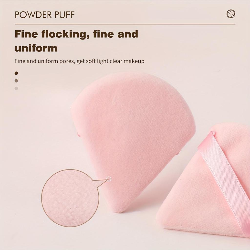 3pcs Triangular Powder Puff, Soft and Comfortable, Suitable for Loose Powder and Body Powder, Dry and Wet Dual-use, Makeup Tool, Beauty Tool