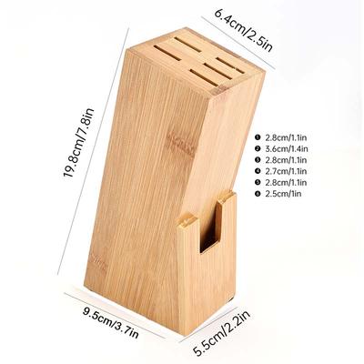 קופסת מחזיק סכינים מעץ במבוק לאחסון סכיני בשר, דגים, חיתוך, קליבר, מעמד לסכינים, מעמד שולחני לסכיני שף, אביזרי מטבח