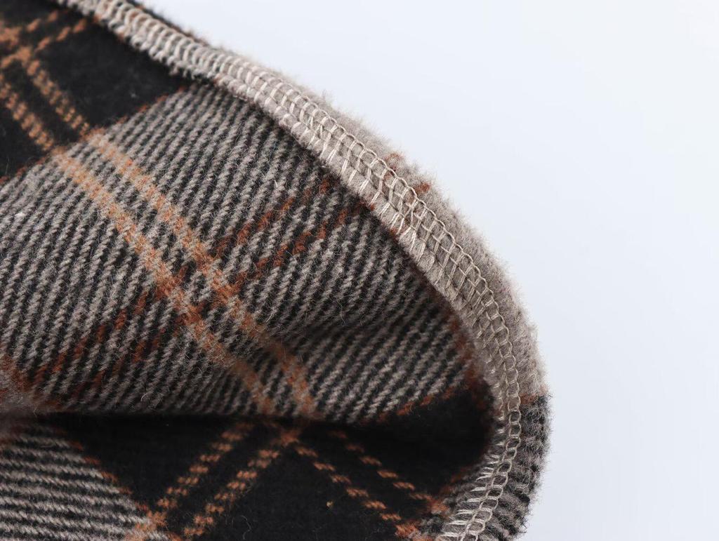 2025 Spring Women's European-American Fashion Plaid Cape Coat