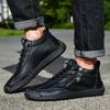 Autumn/Winter Men's Martin Boots, Mid- and Low-Top Casual Ankle Boots, British Style, Versatile Men's Casual Shoes with Side Zippers