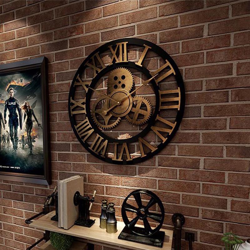 Industrial Gear Wall Clock Decorative Retro MDL Wall Clock Age Style Art Decor