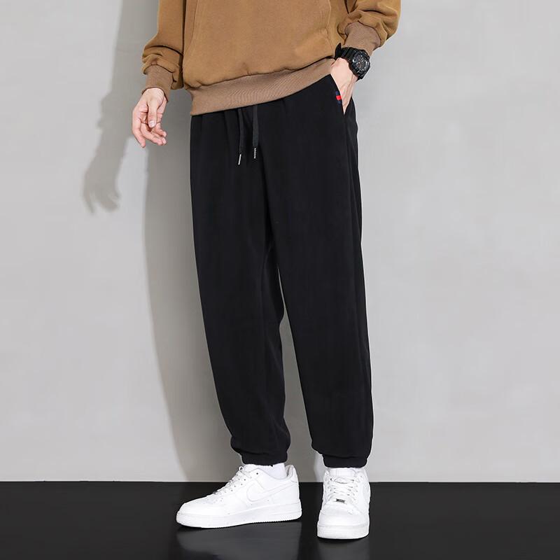 VANCAMEL Men's Winter Plush Fleece Tapered Pants