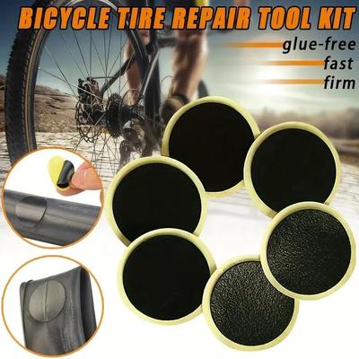 10 Stück Fahrradreifen-Reparaturflicken, klebefreier, schnell klebender Reifenschutzflicken für Mountainbikes, Rennräder und Innenreifen-Reparaturpads