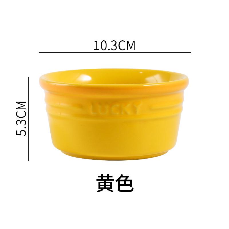 Colorful Soufflé Ceramic Baking Bowl Household Gradual Change Oven Baking Desserts Double Skin Milk Steamed Egg Baking Gu Tableware