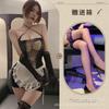 Large size new tearable delicate mesh suit perspective open chest flirting uniform temptation sexy underwear hip maid