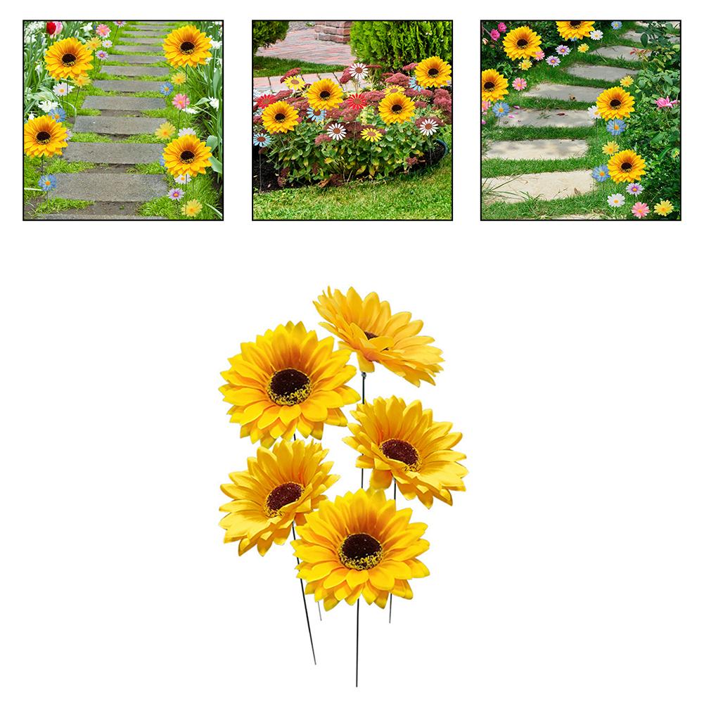 5 PCS Garden Card Sunflower Home Gardening Garden Decoration Green Plants Horticultural Garden Decoration