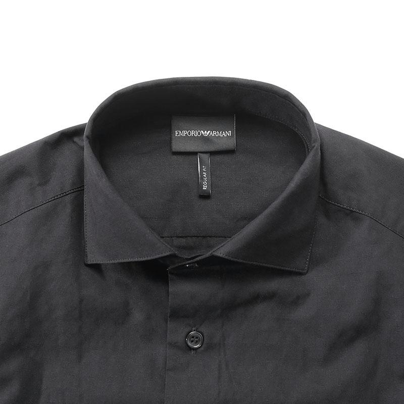 Emporio Armani FW24 Jacquard Pattern Single-Breasted Collar Long Sleeve Shirt Men shirts Black 6D1C86-1K6CZ-F939