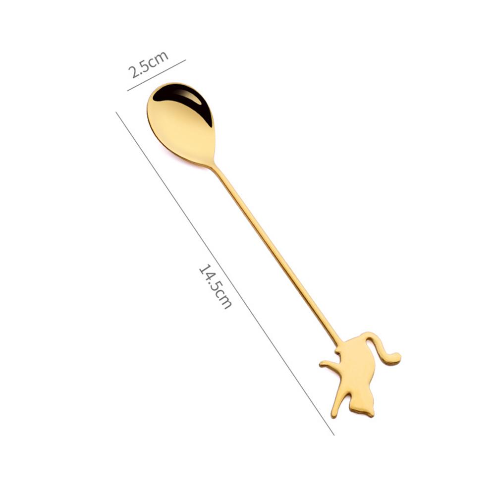 6pcs Spoons Fork Set 304 Stainless Steel Cat Fish Shape Coffee Snacks Fruit Prikkers Dessert Fork Kitchen Tool