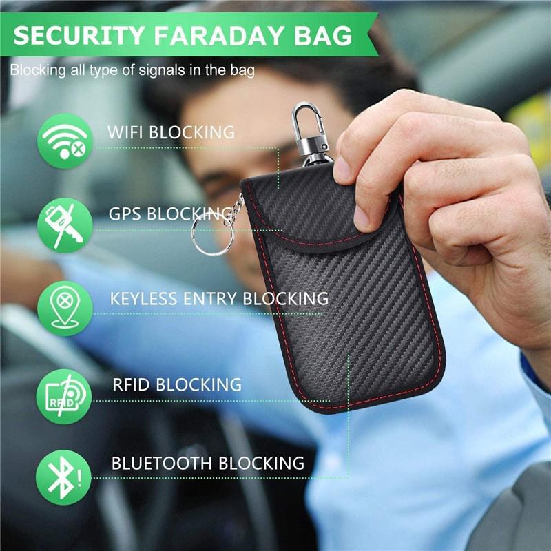 2025 Kolfiber Stöldskydd Nyckelfobs Sköld med RFID-blockerare
