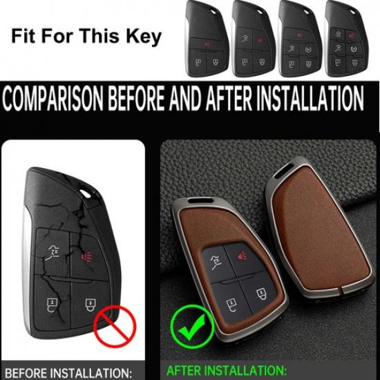 1Pc Zinc Alloy Remote Key Fob Cover Case For Chevy Suburban Silverado Tahoe