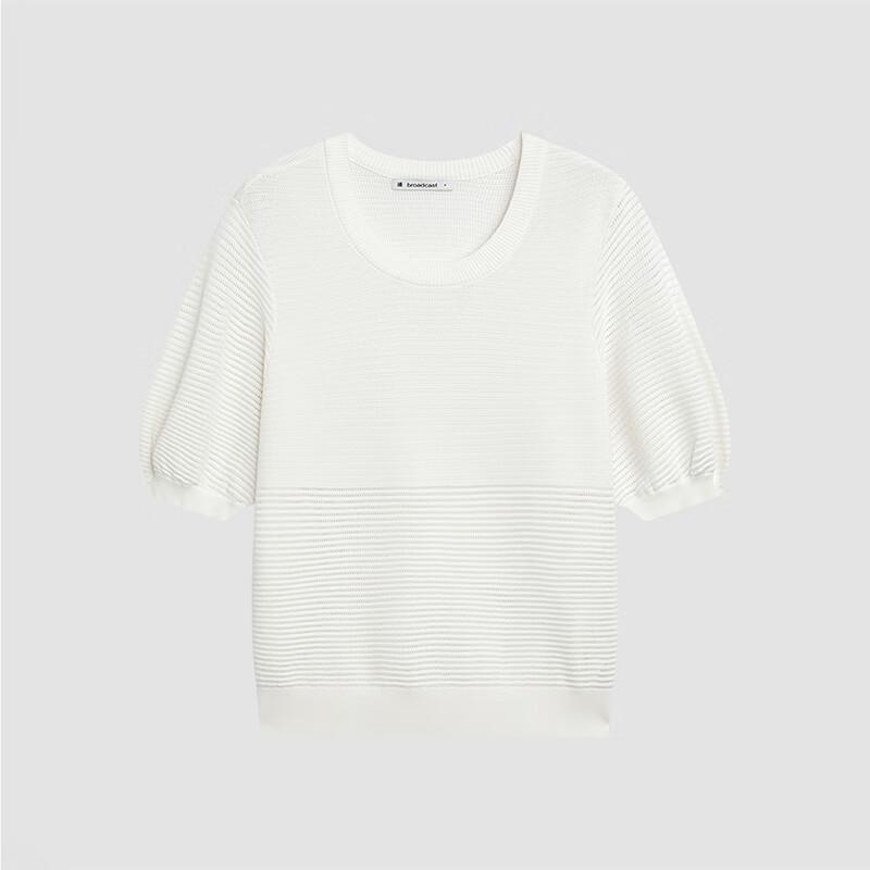 Broadcast Women's Hollow-Out Knit Ice Silk Short Sleeve T-Shirt