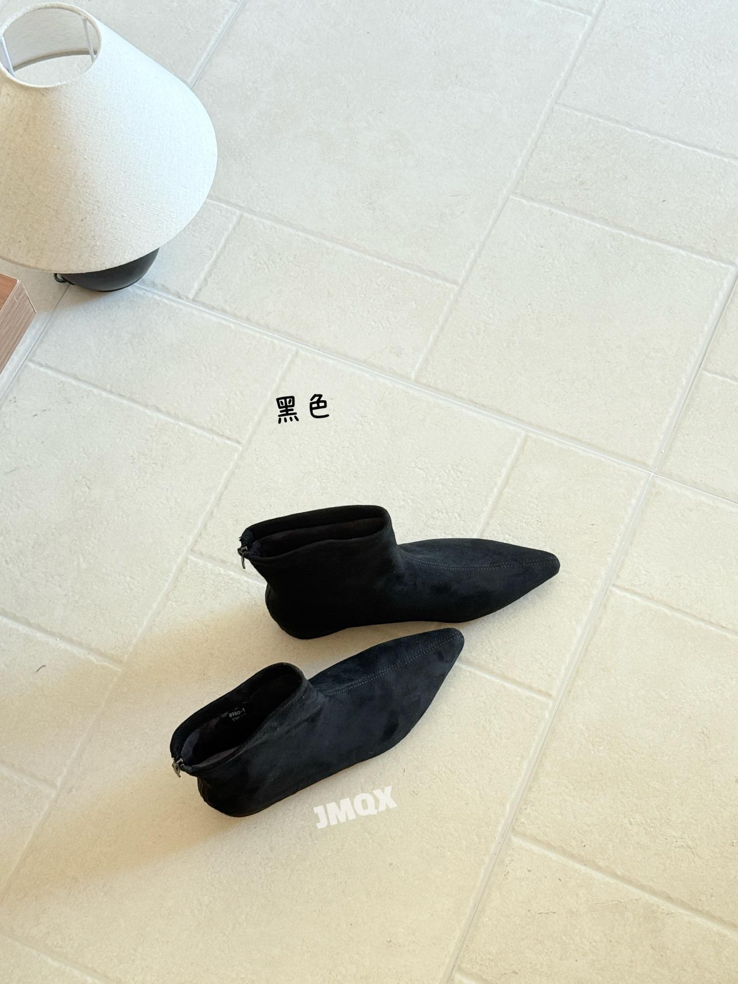 

Pointed thick heel khaki thin boots women s shoes 2025 new spring and autumn single boots retro suede Korean small short boots 35