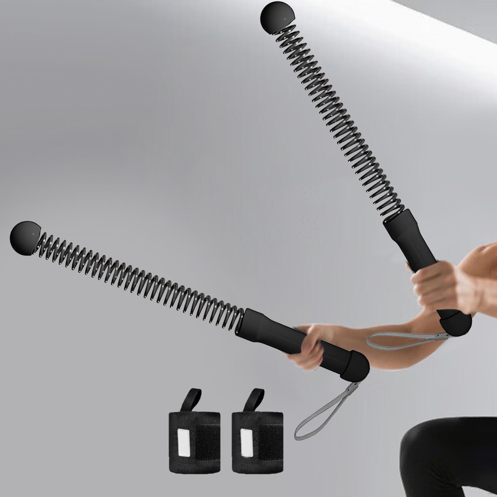 

2Pcs Ropeless Battle Ropes Portable Practical Non Slip Handle Exercise чорний