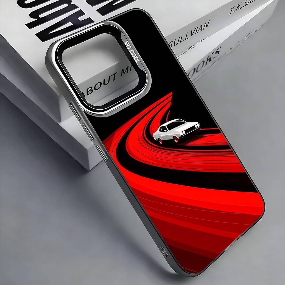 Cool C-Car Colorful Silver Back Phone Case For IPhone 17 16 15 14 13 12 11 Plus Pro Max Plus iPhone14Plus