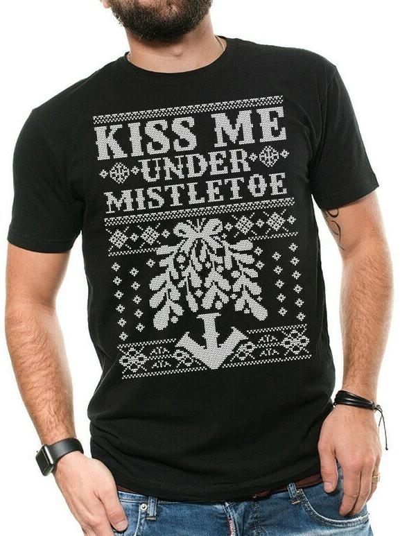 Kiss Me Under the Mistletoe Ugly Christmas Sweater Adult Christmas Gift Tshirt S