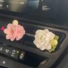 Jasmine Car Air Freshener - Floral Vent Decoration & Stone Diffuser, High-End Fragrance.