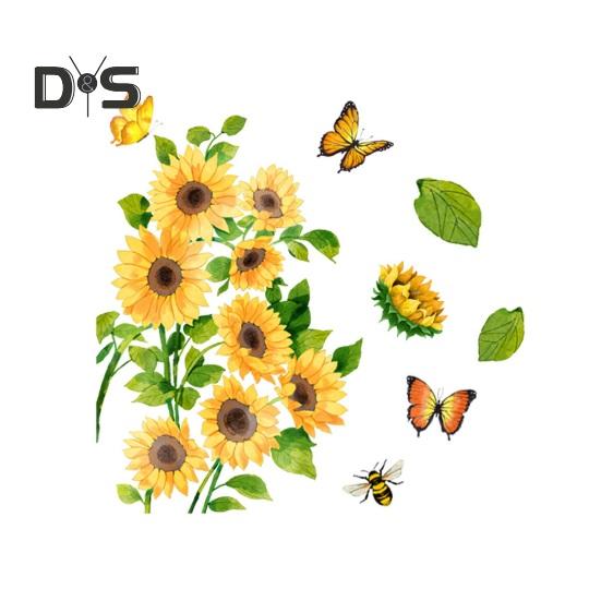 

Наклейка на унитаз с бабочками и подсолнухом, съемная самоклеящаяся водостойкая ПВХ гостиная, настенная наклейка для ванной комнаты, украшение для крышки унитаза 25*30cm