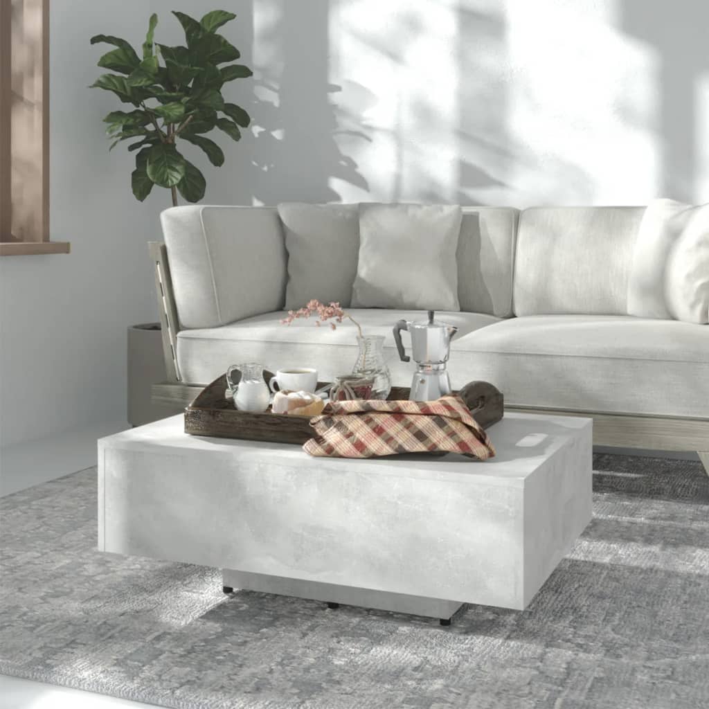 Coffee Table Concrete Grey 85 x 55 x 31 cm Wood Based Material