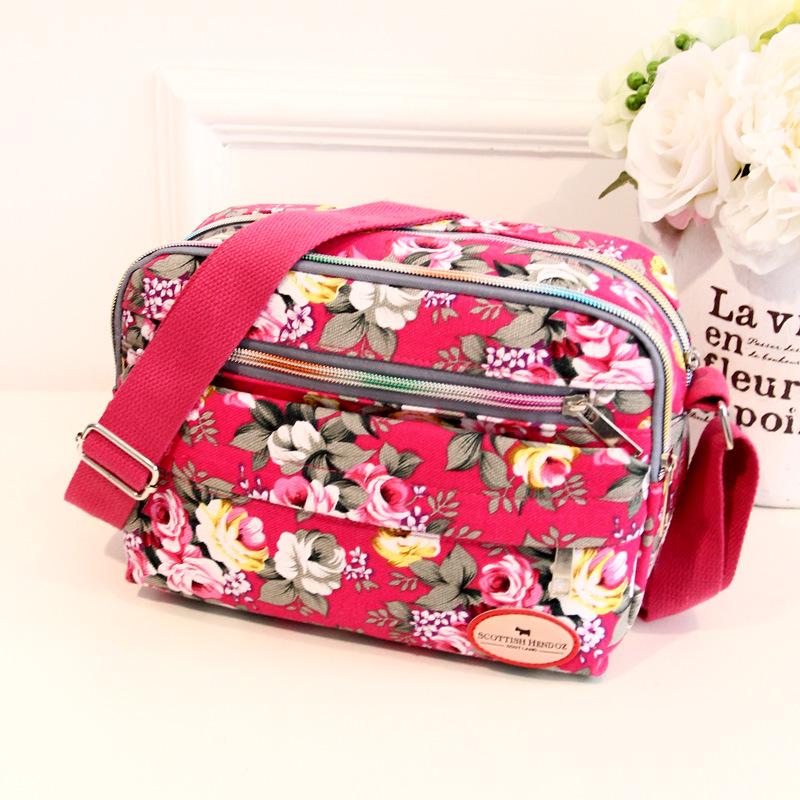 Trendige Damen-Canvas-Umhängetasche - Lässige Schultertasche mit mehreren Fächern für Mütter
