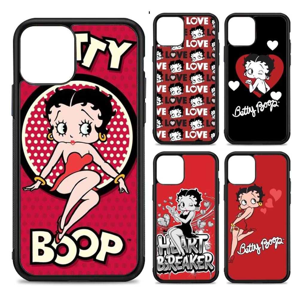 Animation B-Betty Boop PC+TPU Protective Phone Case For IPhone 17 16 Pro Max 15 Plus 14 13 12 11 Cover