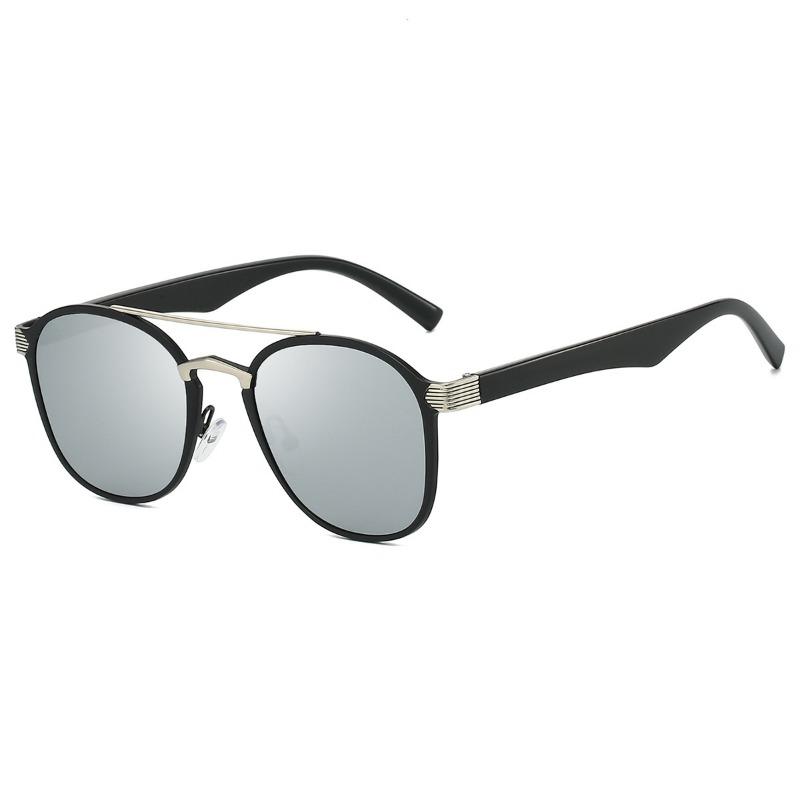 Unpolarisierte Mode Doppelsteg Oval Beschichtung Lichtblockierende Sonnenbrille Herren Damen High Definition Sonnenschutz Brille