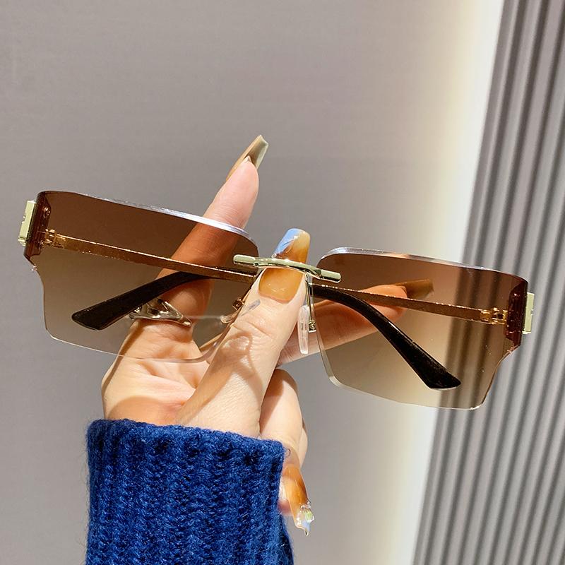 New Metal Frameless Polygonal Fashion Sunglasses Y2k Women's Sunglasses Trendy Sunglasses 90323