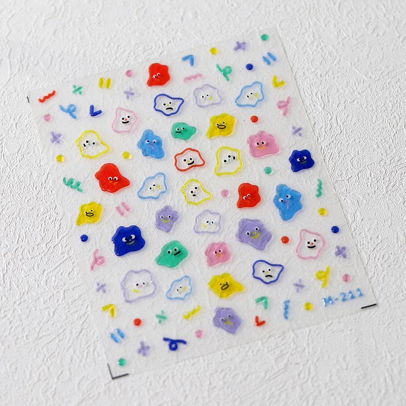 

Qiji Colorful Jelly Line Expression Nail Sticker Waterproof Nail Sticker Decorative Decals Ornament M211 M211 (jelly)