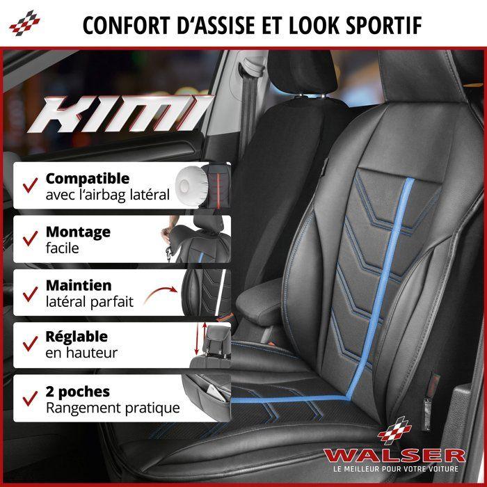 Housse de siège - walser - kimi - noir-bleu - universelle - compatible airbag latéral
