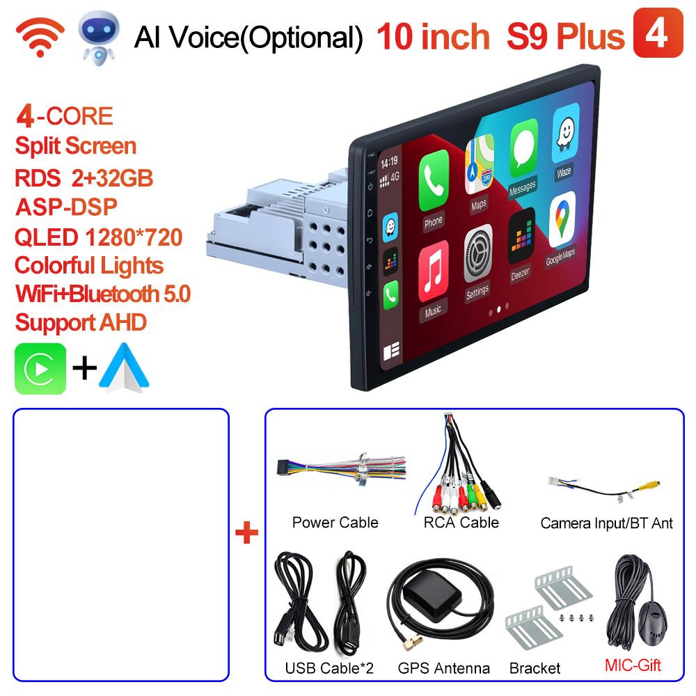 7'' 9'' 10'' 8Core Android 1Din Car Multimedia CarPlay Universal Navigation GPS 1 DIN Headunit Auto Radio Audio Stereo Dvd