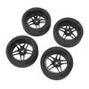 4pcs RC Tires Wheels Rims Sets 12mm Hex Wheels Rims Rubber Tires Width 26mm for 110 RC Racing Car