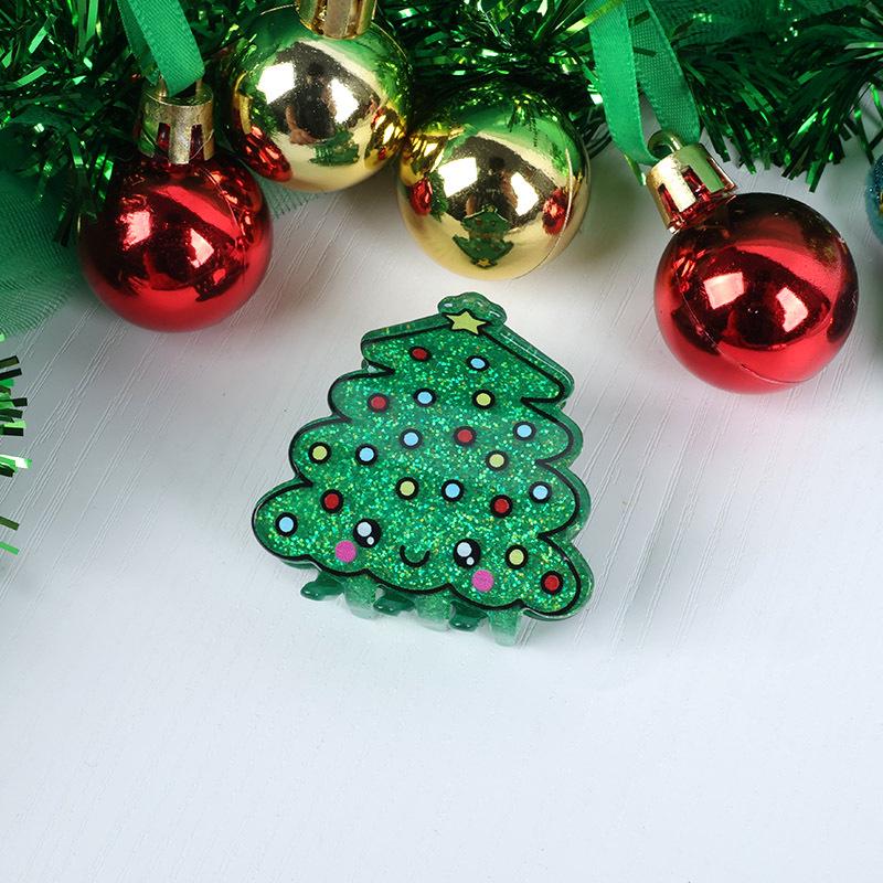 Shining Girl Christmas Hair Clips: Snowflake, Tree & Gingerbread Shark Clip