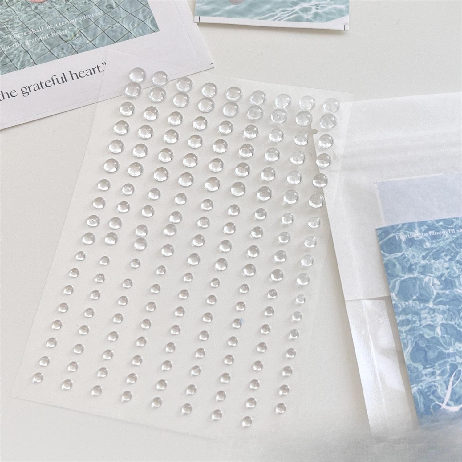 

162 шт./лист прозрачные водные бусины 3D наклейки для Phoneshell Eraphone Scrapbook Journal Photocards DIY Decora Material Patch