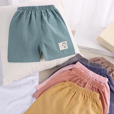 Kinder Sommer Shorts Jungen Mädchen Koreanischer Stil Baumwolle und Leinen Kurze Hosen Kleinkind Kleine Kinder Niedliche Shorts
