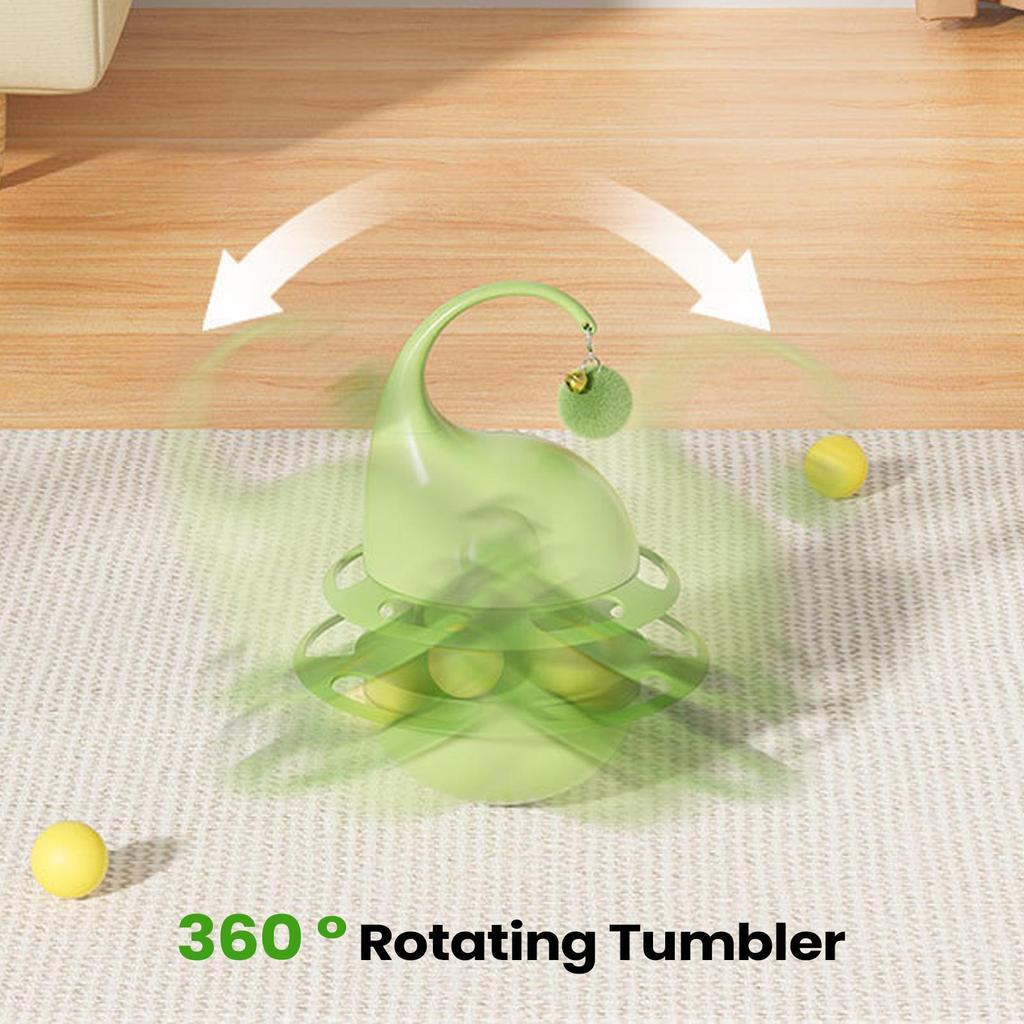 Cat Treat Toy Ball Track With Bell Interactive Cat Food Toy With Bell For Chewing Needs Foraging Behavior Crate Outdoor Indoor