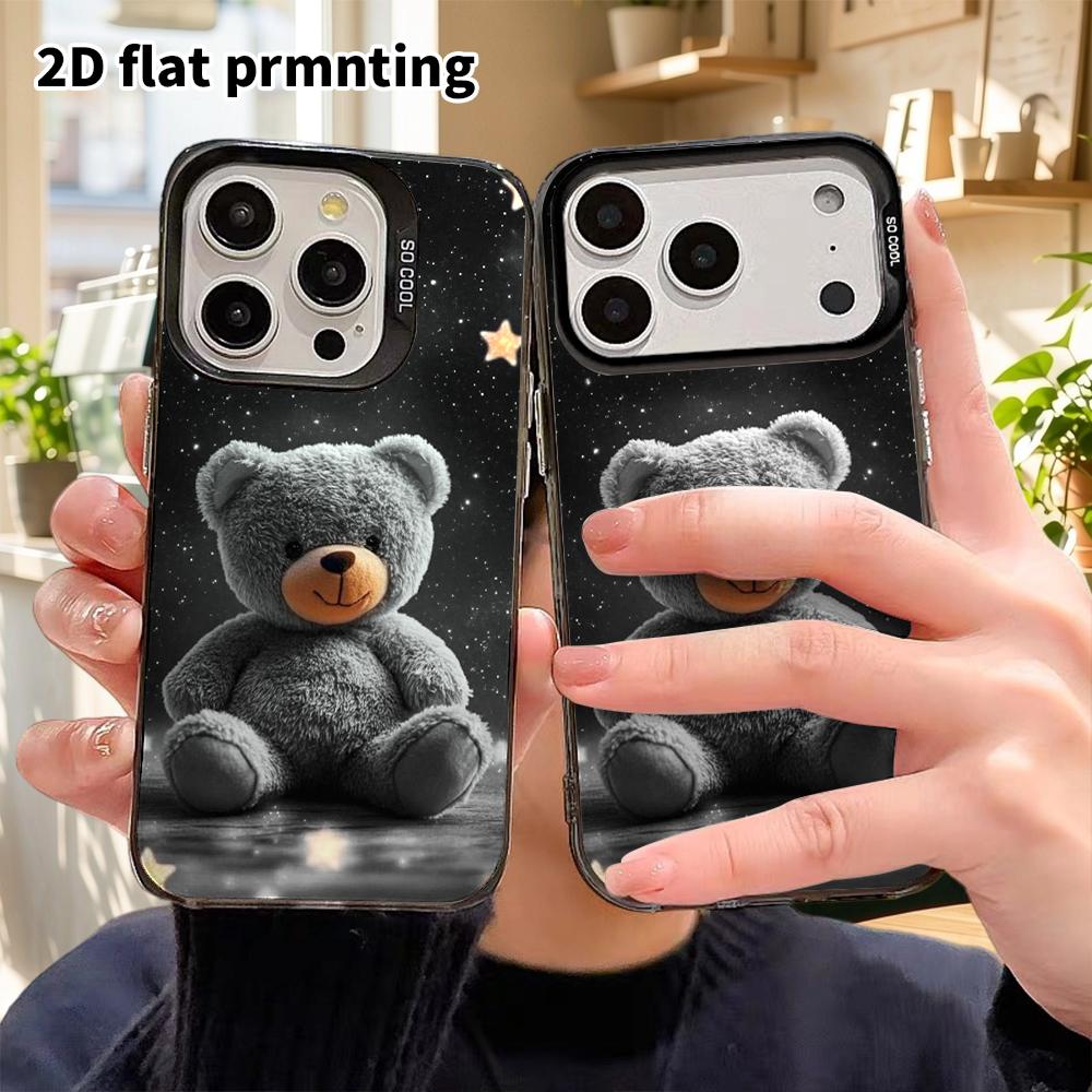 Phone Case: 2D Flat, Fits iPhone 18, 17, 16, 15, 14, 13, 12Pro, Plush Little Bear, Perfect Holiday Gift for Christmas and Halloween