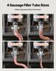Electric Sausage Stuffer, 25 LBS / 12 L Vertical Meat Stuffer, Stepless Speed Control and Foot Pedal, Stainless Steel Heavy Duty Sausage Filler with 4