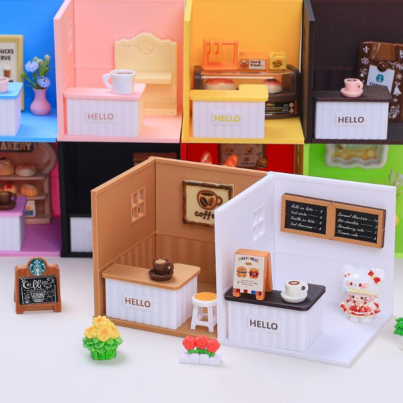 1:12 Miniatura de Casa de Muñecas Plástico Mostrador de Bar Decoración de Escena de Casa de Muñecas DIY Muebles de Cocina Juguete para Niñas Regalo