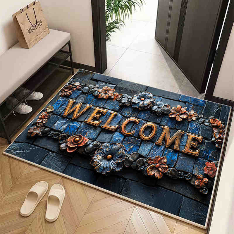 Mata podłogowa do domu w stylu amerykańskim Mata wejściowa do zdrapywania błota i brudu Odporna na zabrudzenia Mata podłogowa z kryształowego aksamitu Do użytku domowego Łatwa w pielęgnacji mata podłogowa