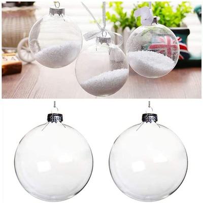 6Pcs 6/8/10cm Plastic Clear Balls Fillable Baubles Xmas Tree Decoration Ornament Christmas Tree Wedding Party Hanging
