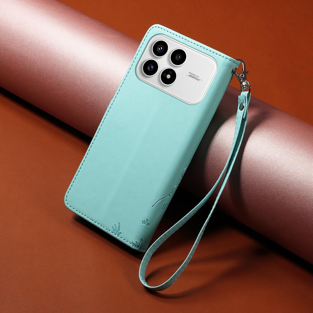 For Xiaomi Redmi K90 5G/Poco F8 Pro Case RFID Blocking Imprinted Dog Pattern PU Leather Phone Cover with Wrist Strap