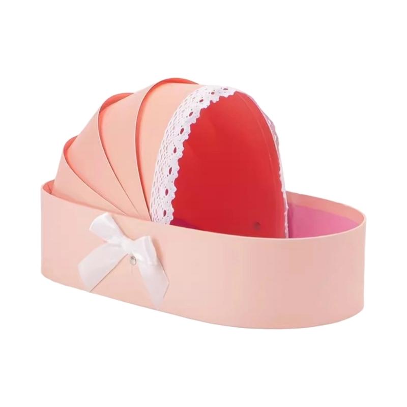 Baby Showers Empty Hamper Basket Cradle Gift Box Cardboard Flower Basket Floral Arrangement Box For Baby Showers Wedding