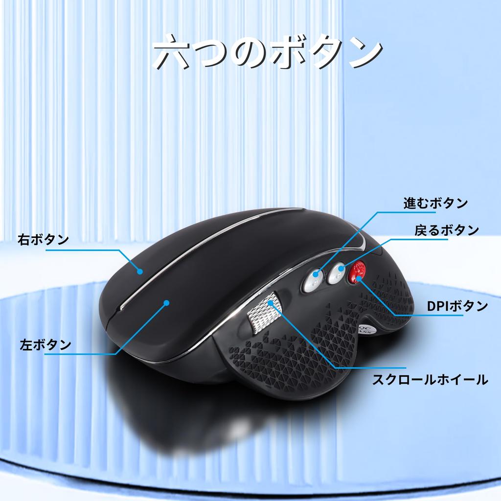 Wireless, Quiet 2.4GHz, 6-Button Mouse, Medium Size [With BackForward Buttons], 4800 DPI Switchable, Ergonomic Optical Mouse with Receiver, Vertical